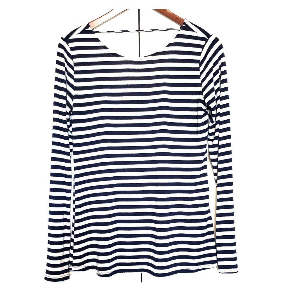 Navy & white striped long sleeve
